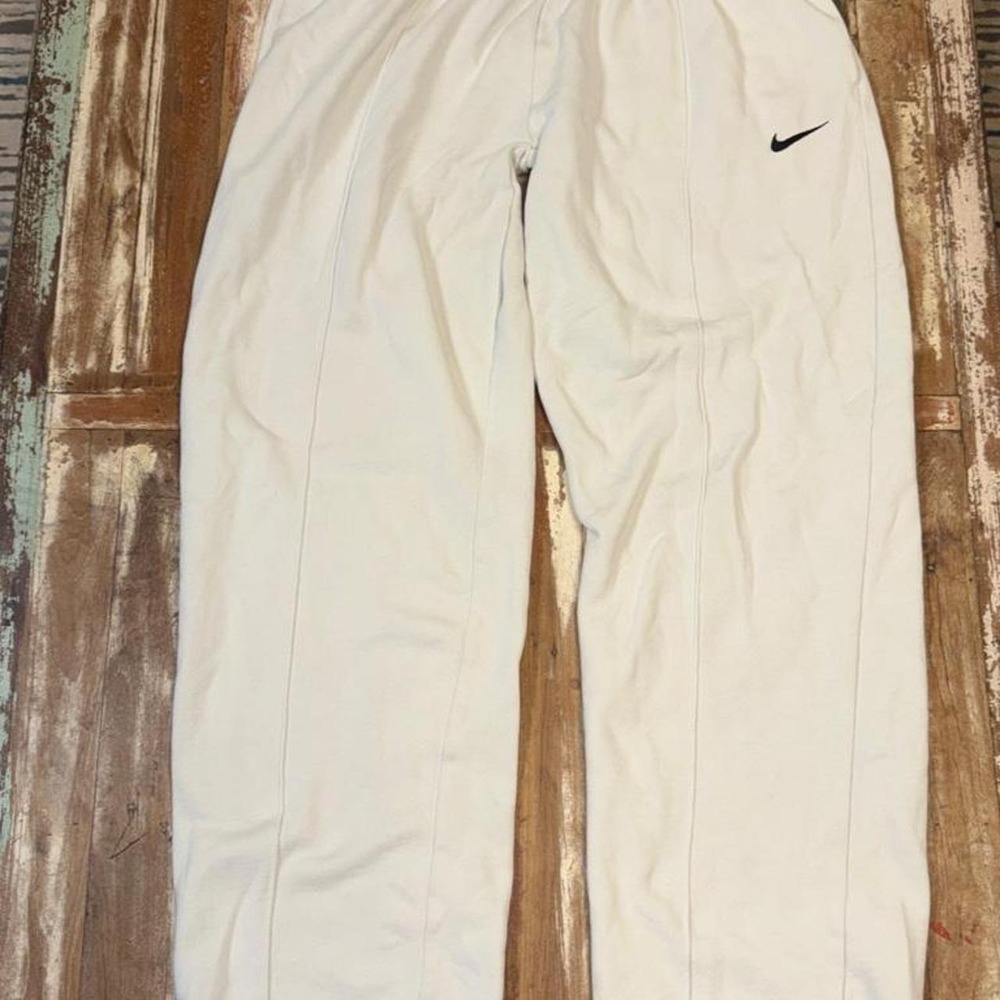 Nike Womens White Sweatpants Black Swoosh Athletic Loungewear Size M